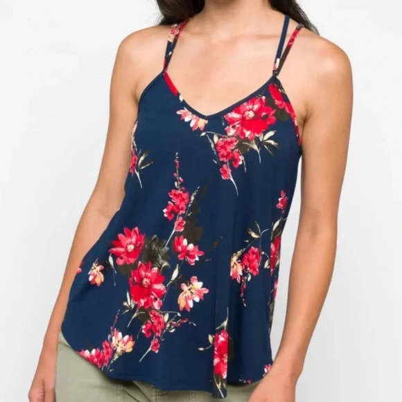 NWT PaperMoon Basima Back Detail Knit Top Floral Tank Top Size 1X - Picture 1 of 7